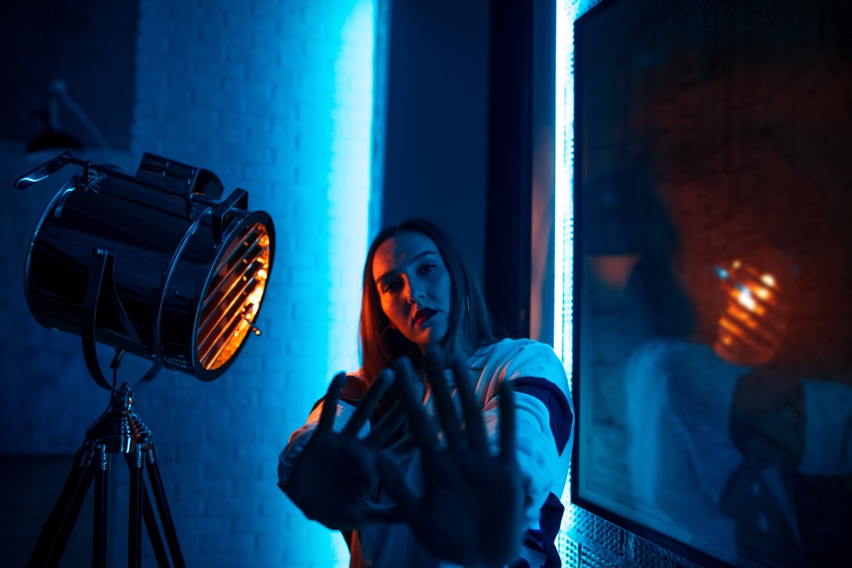 Studio portrait with dramatic cinematic lighting